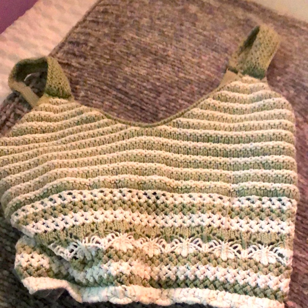 Green striped top from Hollister